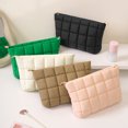 thumbnail image 2 of bestolf Cosmetic Bag Compact Quilted Makeup Bag with Top Zipper Closure Spacious Inner Pocket Travel Organizer Handbag Makeup Pouch (Black ), 2 of 8