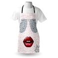 thumbnail image 4 of Fashion Apron, Diamond Sunglasses and Glossy Lips on Pastel Travelling Items Pattern, Unisex Kitchen Bib with Adjustable Neck for Cooking Gardening, Adult Size, Blush and Multicolor, by Ambesonne, 4 of 4