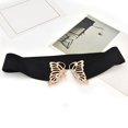 thumbnail image 5 of D-GROEE Women Fashion Elastic Hollow Out Butterflies Decor Belt Stretchy Skinny Waist Belt for Dress Jeans Pants with Metal Gold Buckle, 5 of 8
