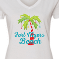 thumbnail image 4 of Inktastic Fort Myers Beach Florida Christmas Vacation Women's V-Neck T-Shirt, 4 of 5