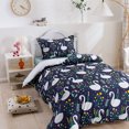 thumbnail image 3 of 3D Swan Leaves Floral Cartoon Pattern Funda de edredón Set Ropa de Cama Funda Nórdica, 3 of 8