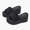thumbnail image 4 of Vedolay Platform Shoes Sandals for Women Summer Wedge Platform Sandals Closed Toe Braided Buckle Sandals,Black 7.5, 4 of 5