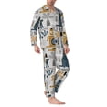 thumbnail image 2 of Fotbe Llama and Cactus1 Pijama de Hombre con Estampado de Manga Larga, Conjunto de 2 Piezas, Ropa de Dormir Suave y Cómoda con Bolsillos-X-Large, 2 of 7