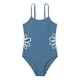 thumbnail image 6 of 7-14T Girls Summer One Piece Swimsuits Adjustable Spaghetti Strap Swimwear Floral Hollow-out Bathing Suit, Size 7-14 Years, 6 of 9