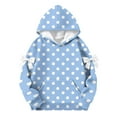 thumbnail image 6 of MKOSPLRT 4-14 Years Girls Polka Dot Print Hoodie Long Sleeve Fleece Lined Casual Pullover with Pockets, 6 of 6