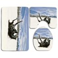 thumbnail image 1 of Juego de alfombras de baño ABPHQTO Primera nieve alegría 3 piezas 18x30 18x14 18x14,7, 1 of 2