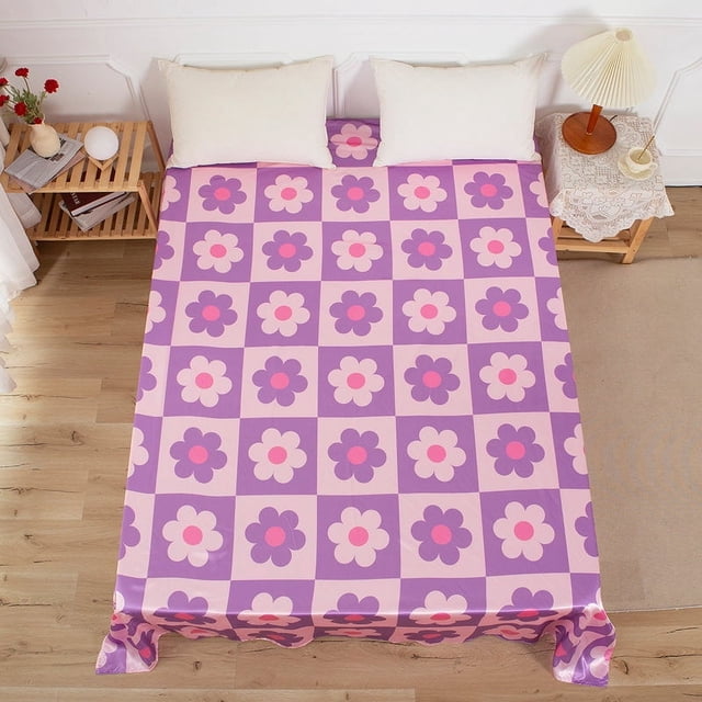 3D Púrpura Rosa Floral Patrón Funda de edredón Set Ropa de Cama Set Funda Nórdica