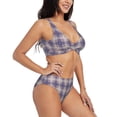 thumbnail image 2 of Daiia Heart Check Plaid Women's Bikini Set Two Piece Swimsuit High Waisted Bikini Adjustable Straps Bikini Perfect for Beach, Pool, and Summer Vacation-Small, 2 of 9