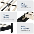 thumbnail image 5 of Sifurni Full Size Velvet Platform Bed Frame with Vertical Channel Tufted Wingback Headboard, Black, 5 of 8