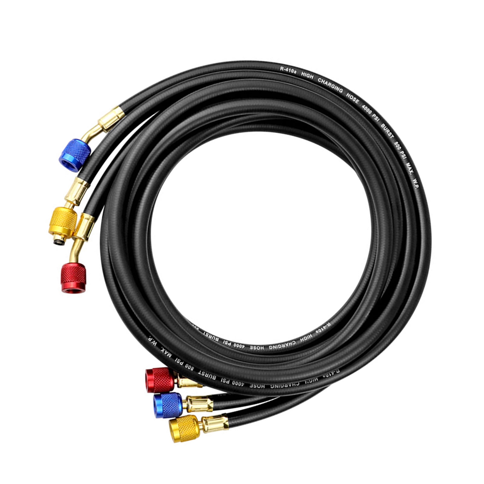 BIBABLYKE HVAC Manifolds Gauges Hose Set, Refrigerants Charging Hoses with Valves Tension Hose for R134A R410A R22