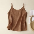 thumbnail image 2 of Pxxlle Linen Tank Tops for Women Summer Casual Spaghetti Strap Camisole Loose Fit Sleeveless Side Split Shirts Brown XL, 2 of 4