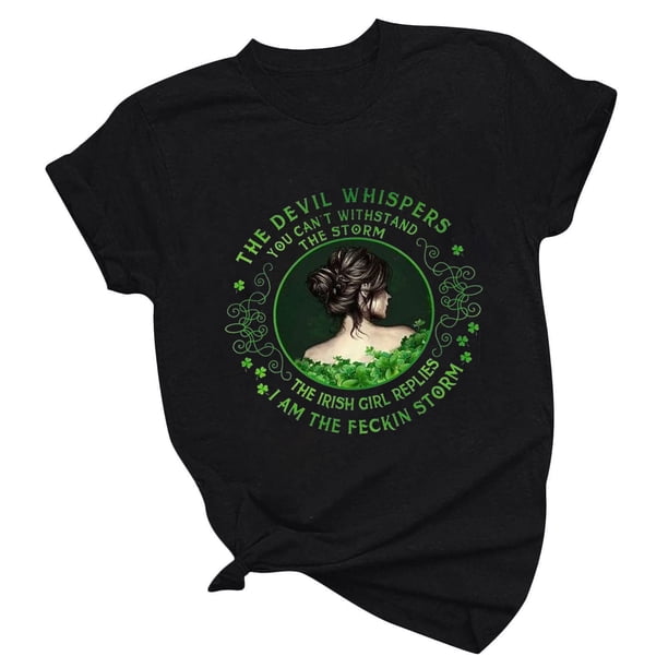 Camiseta de mujer Camisetas divertidas y lindas de manga corta Día de San Patricio Camiseta de regalo Tops Blusa Regalo para parejas Pompotops hfajkhk126887