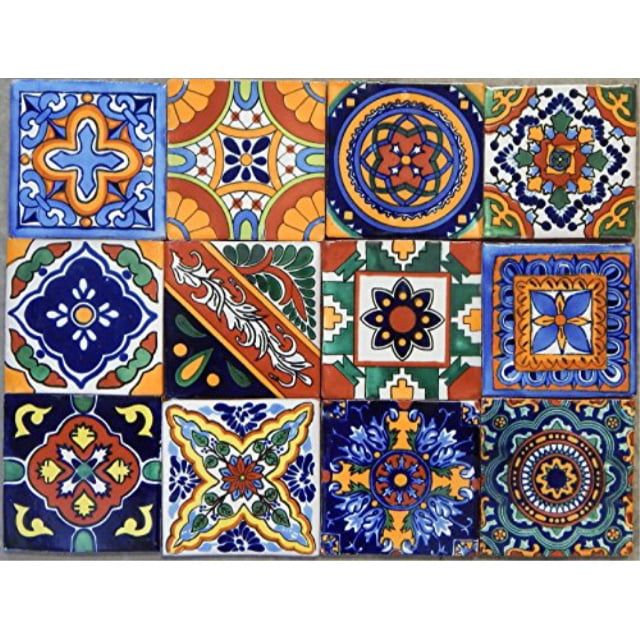 40 Mexican Talavera Tiles Hand Painted 6x6 Stairs Backsplash 10 Designs Walmart Com Walmart Com