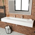 thumbnail image 4 of CastelloUSA Pyramid Solid Surface Wall-Mounted Bathroom Sink White 72", 4 of 5