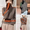 thumbnail image 2 of comerut Women Autumn Winter Contrast Color Sweater High Collar Long Sleeve Splicing Design Knitting Tops Thick Warm Pullover Tops, 2 of 8