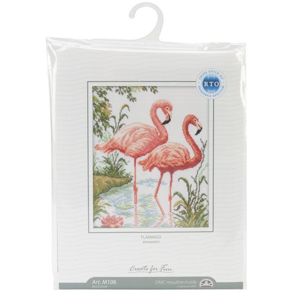 RTO Counted Cross Stitch Kit 10.25"X12.25"-Flamingos (14 Count)