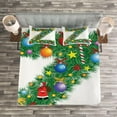 thumbnail image 3 of Ambesonne Letter Z Quilted Bedspread Set 3 Pcs, Traditional Font Xmas, King Size, Multicolor, 3 of 3