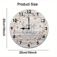 thumbnail image 3 of Uptell Round Farmhouse Wall Clock - 10 Inch – Decorative Wood Style Cotton Home Sweet Home Rustic Home Decor Vintage Decoration Retro Design for Living Room Kitchen Bedroom Bathroom, 3 of 8