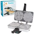 thumbnail image 1 of Pizzelle Maker- Polished Electric Pizzelle Baker Press Makes Two 5-Inch Cookies at Once- Recipes Included, 1 of 4