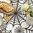 thumbnail image 5 of Halloween Tablecloth 60x84 Inch Rectangular, Spider Web Pattern Cobweb Scary Themed White Black Table Cover for Party Picnic Dinner Decor, 5 of 6