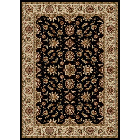 Radici Usa Como Area Rug 1592 Black Italian Bordered 9' 10" x 12' 10" Rectangle