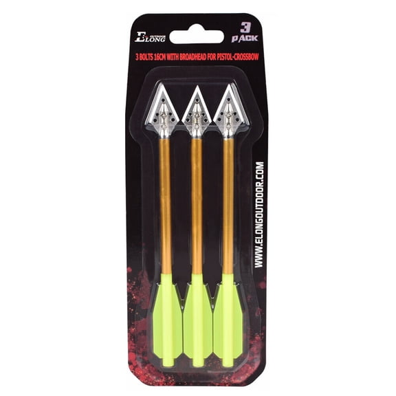 3pcs 6.5inch Crossbow Bolts Aluminium Arrows with Broadhead for Archery Hunting Pistol Bow 50lb 80lb Yellow