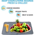 thumbnail image 3 of Heyingu 1Pcs Reusable Freezable Ice Mat 19.6 x 15.7 Inch Charcuterie Chilling Mats Charcuterie Cooler Cooling Trays for Food, Cheese(Grey), 3 of 7