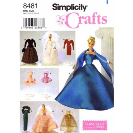 - Simplicity Barbie Doll Clothing Patterns Crafts Sewing 11.5 Dolls 8481