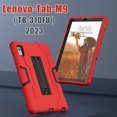 thumbnail image 4 of K-Lion Rugged Case for Lenovo Tab M9 (TB-310FU, 2023 Released) with Stand, Heavy Duty Military Grade Drop Protection Shockproof Cover,Red + Black, 4 of 7
