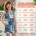 thumbnail image 6 of ZIATUBLE4S Blue Flower Patchwork Print Girls Summer Casual Playsuit Flutter Sleeves Short Jumpsuit Button Round Neck Kids Romper Elastic Waist Relaxed Fit Comfort Outfit with Pockets for 7-8 Y, 6 of 6