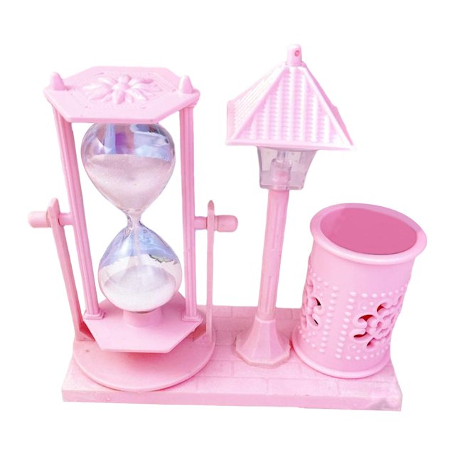 Reloj de arena portalápices Zulema con luz nocturna y soporte de papelería 14 cm x 15,5 cm
