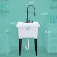 thumbnail image 2 of White 18 Gallon Utility Sink with Black Coil Pull-Down Faucet Luxe Edition, 2 of 11