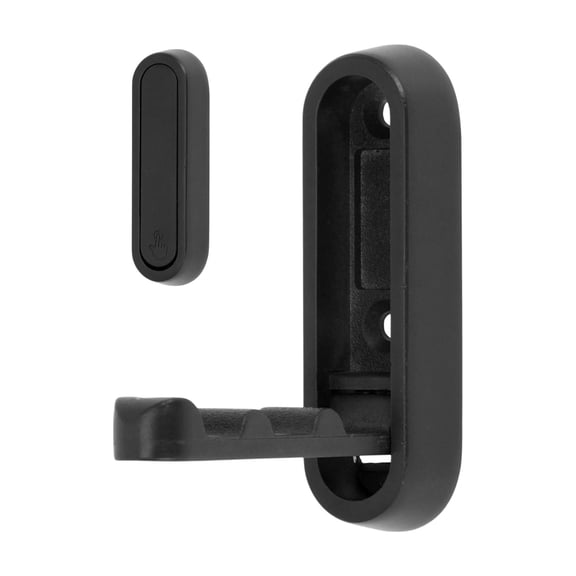 Unique Bargains Round Coat Hook Wall Mount Folding Hook Black 2.87"x0.91"x0.47"