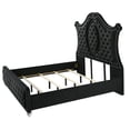thumbnail image 4 of Queen Upholstered Platform Bed Frame with Diamond Tufted Headboard and Nailhead Trim, Modern Low Profile Black Bedroom Furniture, 4 of 6