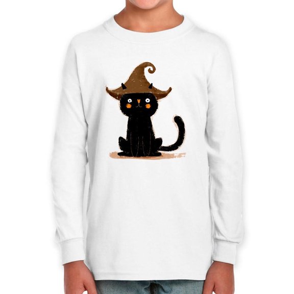 Cute Kitten W Witch Hat Long Sleeve Toddler -Image by Shutterstock,  4 Toddler