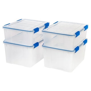 IRIS Weather Tight X-large 25.75-Gallons (103-Quart) Clear Weatherproof  Rolling Tote with Latching Lid