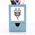 thumbnail image 1 of Black Charging Cable Plug Socket Pattern Desk Supplies Organizer Pen Holder Card, 1 of 3