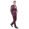 thumbnail image 2 of Tazzio Skinny Fit Shiny Satin Tuxedo 3 Piece Suit Set with Bowtie, 2 of 4