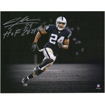 Charles Woodson Oakland Raiders Autographed 11" x 14" Spotlight Photograph with "HOF 21" Inscription - Fanatics Authentic Certified