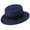 Navy, variant on Fewfanhot Women Wide Brim Straw Boater Hat UPF Sun Protection Foldable Beach Fedora with Rhinestone Buckle Ribbon