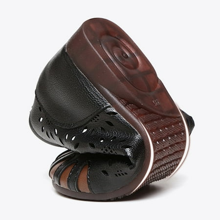

Cathalem Womens Fashion Shoes Casual Ladies Fashion Soft Leather Beef Tendon Soft Bottom Flat Heel Flip Flops for Women at Home Black 8.5