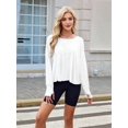 thumbnail image 4 of Women'S Long Sleeve Solid Color Loose - Fit Casual Yoga Top - Soft, Breathable for Yoga Cream White L, 4 of 8