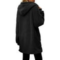thumbnail image 5 of DuoJiaJ Women Oversized Jackets Fuzzy Fleece Hoodies Zip Up Outerwear Coat With Pockets Womens Fleece Jacket Black XXL, 5 of 5