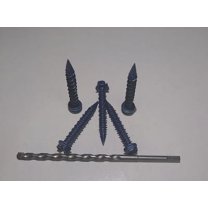 1/4X3 1/4 Slotted Hex Washer Concrete Screw With Drill Bit Blue Perma Seal (Pack Qty 100) BC-1452CNSW