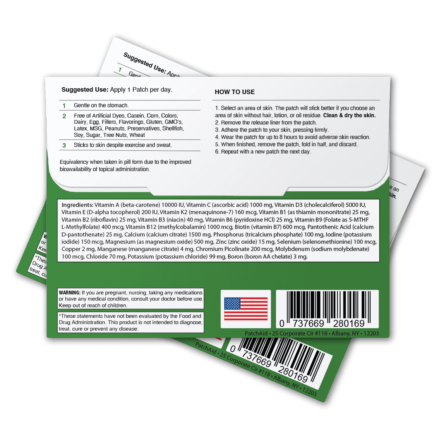 MultiVitamin Plus Topical Patch without Iron by PatchAid Size: 3-Month Supply