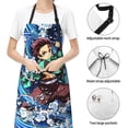 thumbnail image 6 of Demon Slayer Adjustable Bib Apron, Waterdrop Resistant Aprons with 2 Pockets Cooking Kitchen Aprons for Women Men Chef, 6 of 8