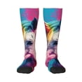 thumbnail image 2 of Lsque Watercolor White Horse Printed Crew Socks Men's Women's LightWeight Thin Casual Calf Socks ,Knee High Socks,Cotton Socks, 2 of 9