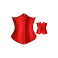 thumbnail image 3 of Aunavey Womens Satin Corset Underbust Boned Waist Cincher Bustier Girdle Shaper, 3 of 7