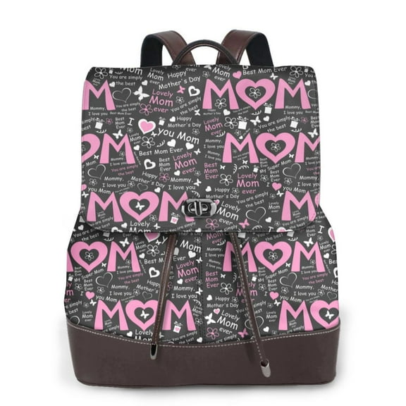 Ratiio Lovely Mom Ever Pattern Womens Backpack Purse Leather Backpack Purse for Women Travel Fashion Backpack Designer Ladies Shoulder Bags