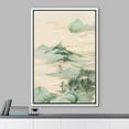 thumbnail image 2 of IDEA4WALL Framed Canvas Wall Art Aerial View Pastel Mountain Forest Illustrations Retro Art Pastel Nature Wilderness Vintage Print Relax/Calm for Living Room, Bedroom, Office - White 16"x24", 2 of 5